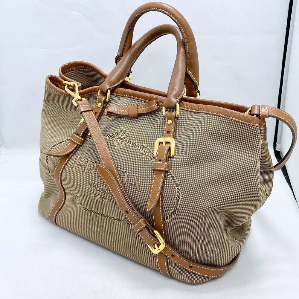 PRADA Jacquard Shoulder Handbag